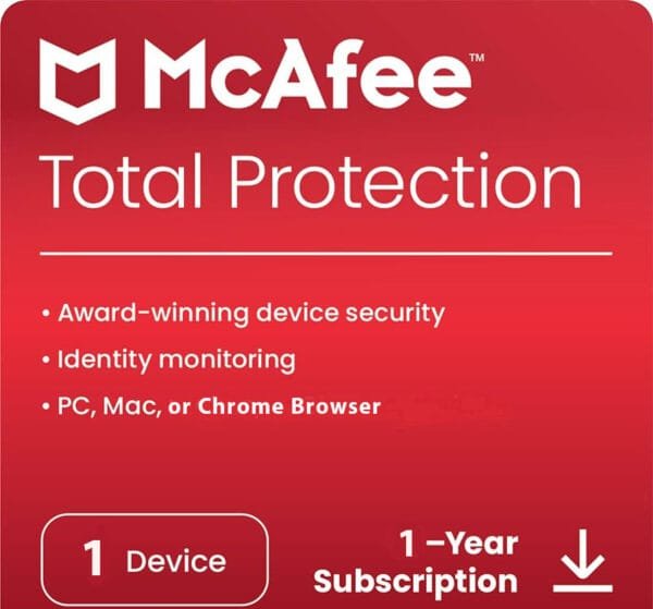 McAfee Total Protection 1 Device 1 Years Windows/Mac (Email Delivery) (Global Code)